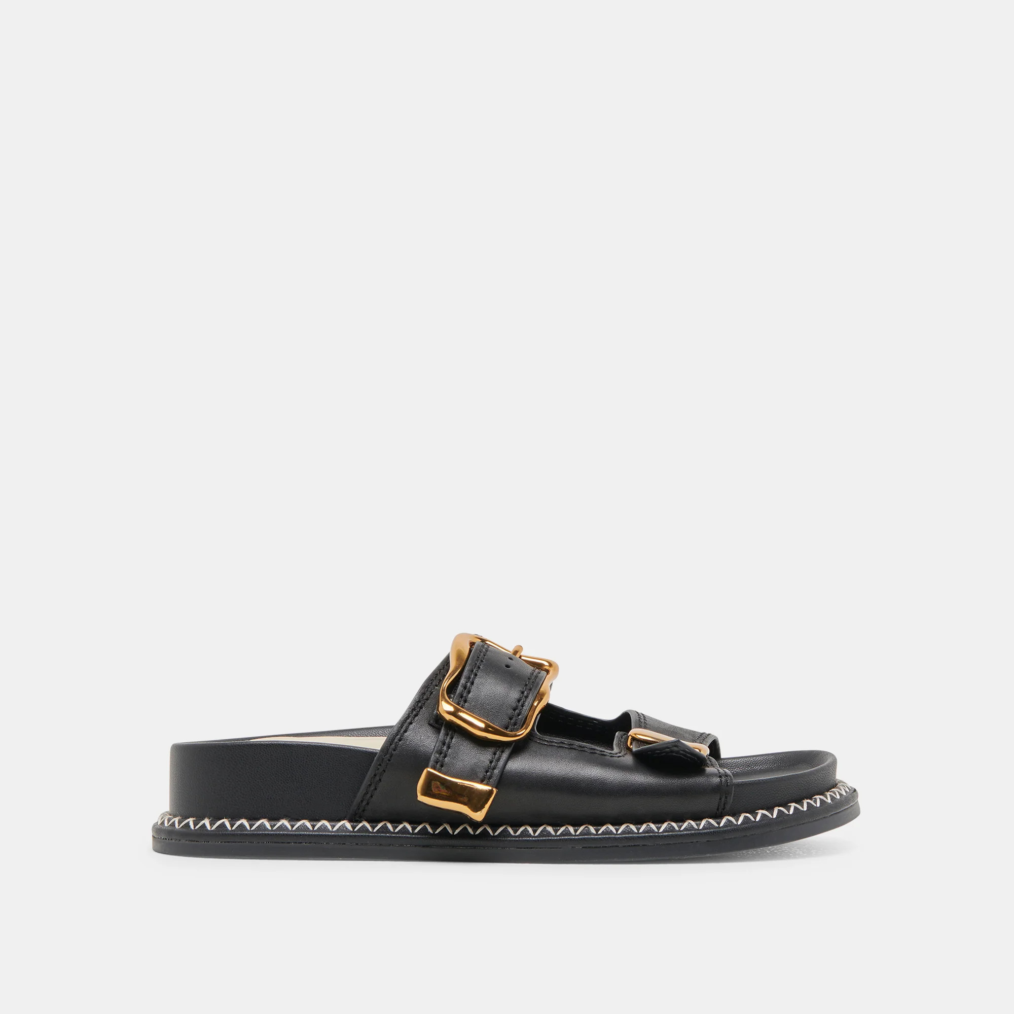 SEVANA SANDALS BLACK LEATHER | DolceVita.com