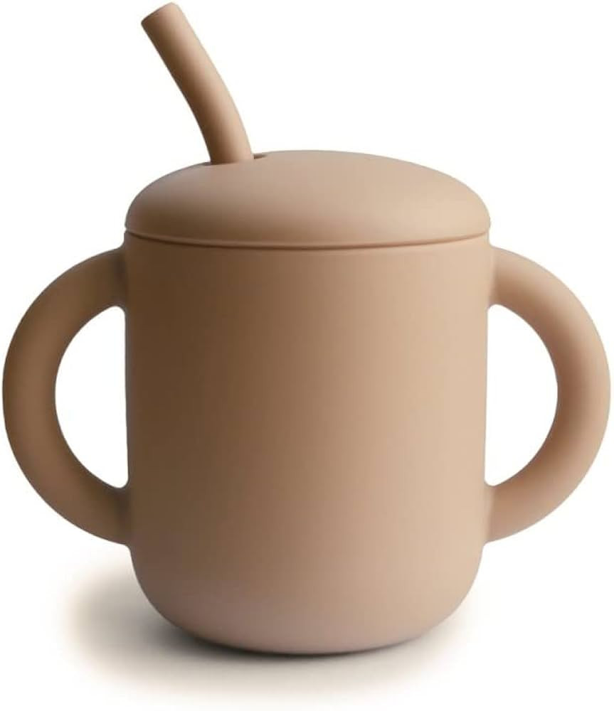 mushie 100% Silicone Training Cup & Straw for Toddlers | 6 Months+ (Natural) | Amazon (US)