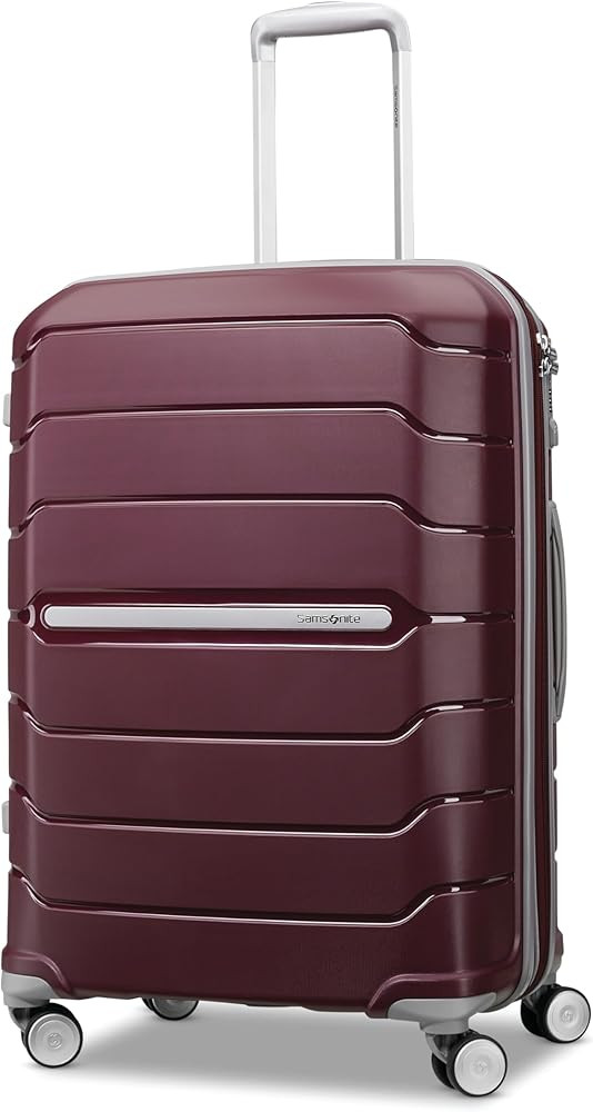 Samsonite Freeform Hardside Expandable with Double Spinner Wheels, Merlot, Checked-Medium 24-Inch | Amazon (US)