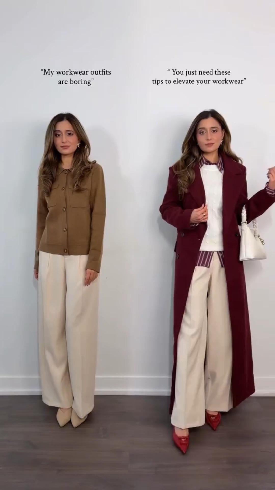 Wearing vs Styling Workwear ( Save these tips for inspo) 

#wearingvsstyling #howtostylevideo #workwear #stylingtips 

#LTKFindsUnder50 #LTKHoliday #LTKWorkwear