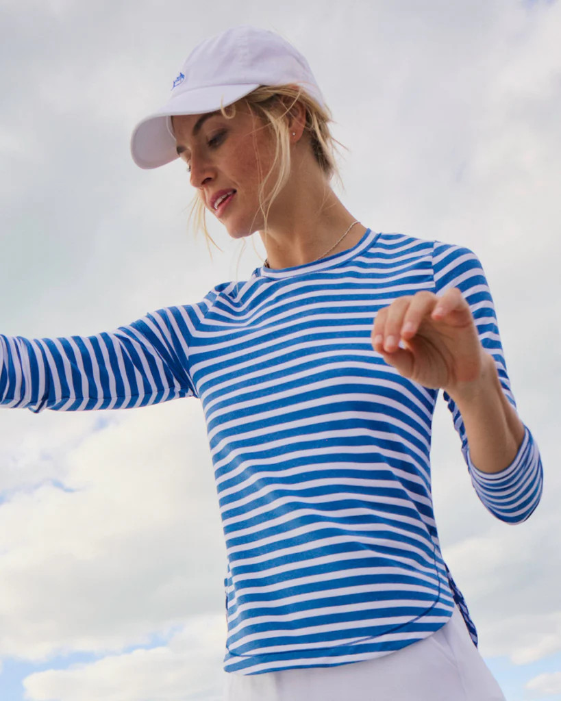 Linley Stripe Coastal Breeze® Performance Crew | Southern Tide