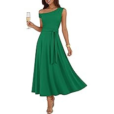 ZESICA Womens Summer One Shoulder Cocktail Maxi Dress 2026 Formal Sleeveless Flowy Wedding Guest ... | Amazon (US)