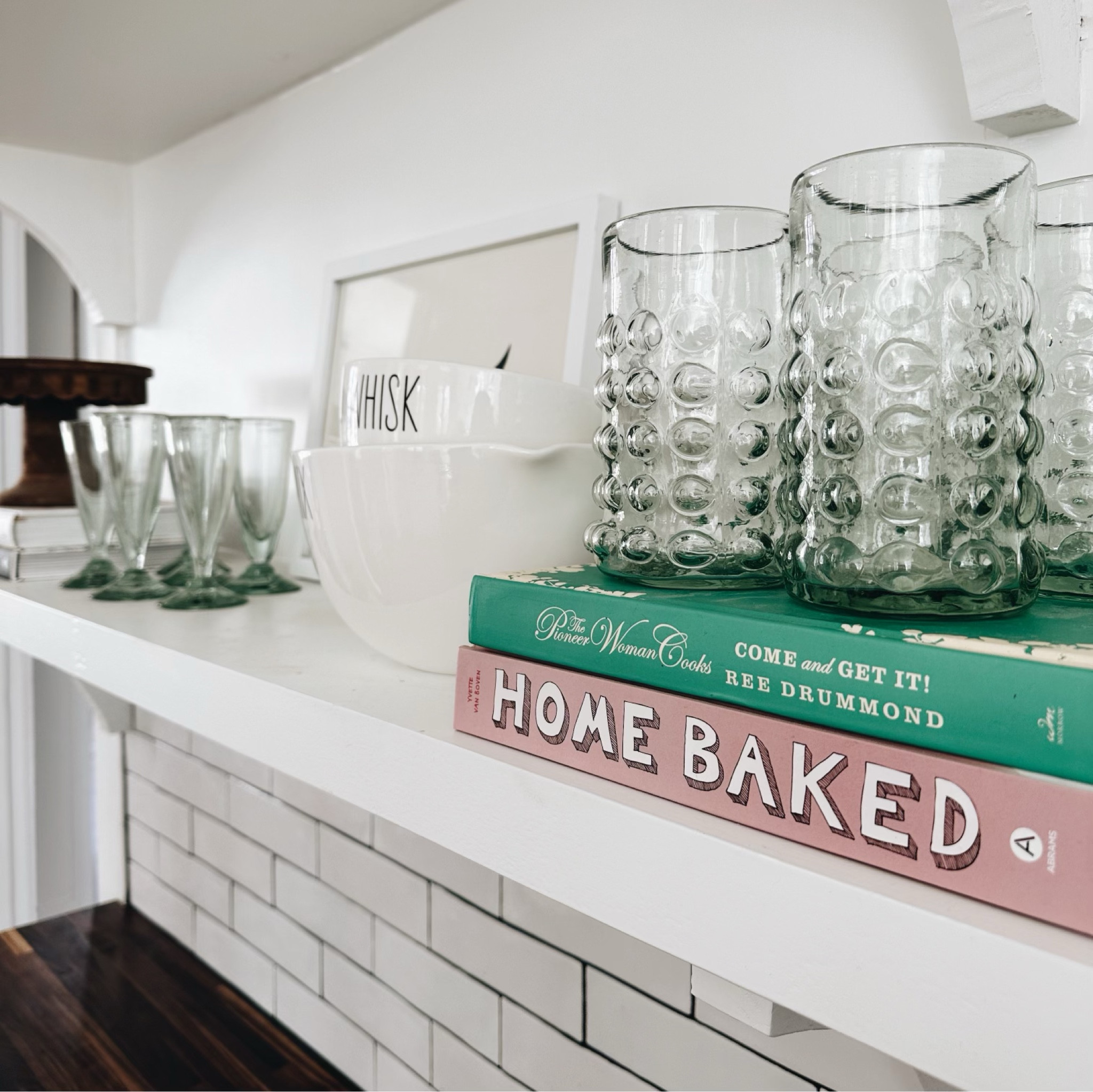 Kitchen shelves are finally styled!! Never underestimate the power of a few cook books and fun glasses.

#LTKstyletip #LTKhome
