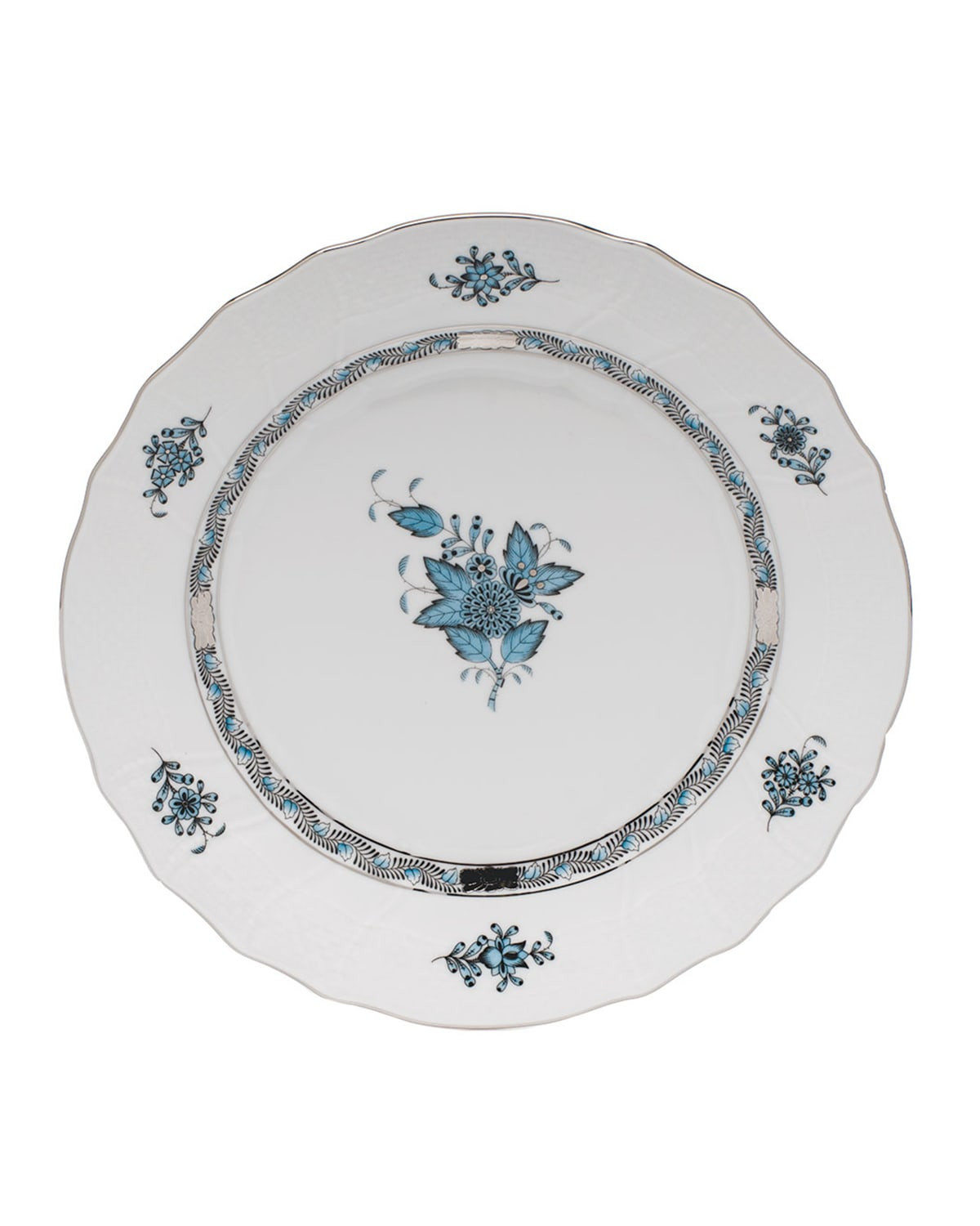 Chinese Bouquet Turquoise & Platinum Dinner Plate | Neiman Marcus