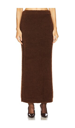 Fluffy Knit Midi Skirt in Brown | Revolve Clothing (Global)