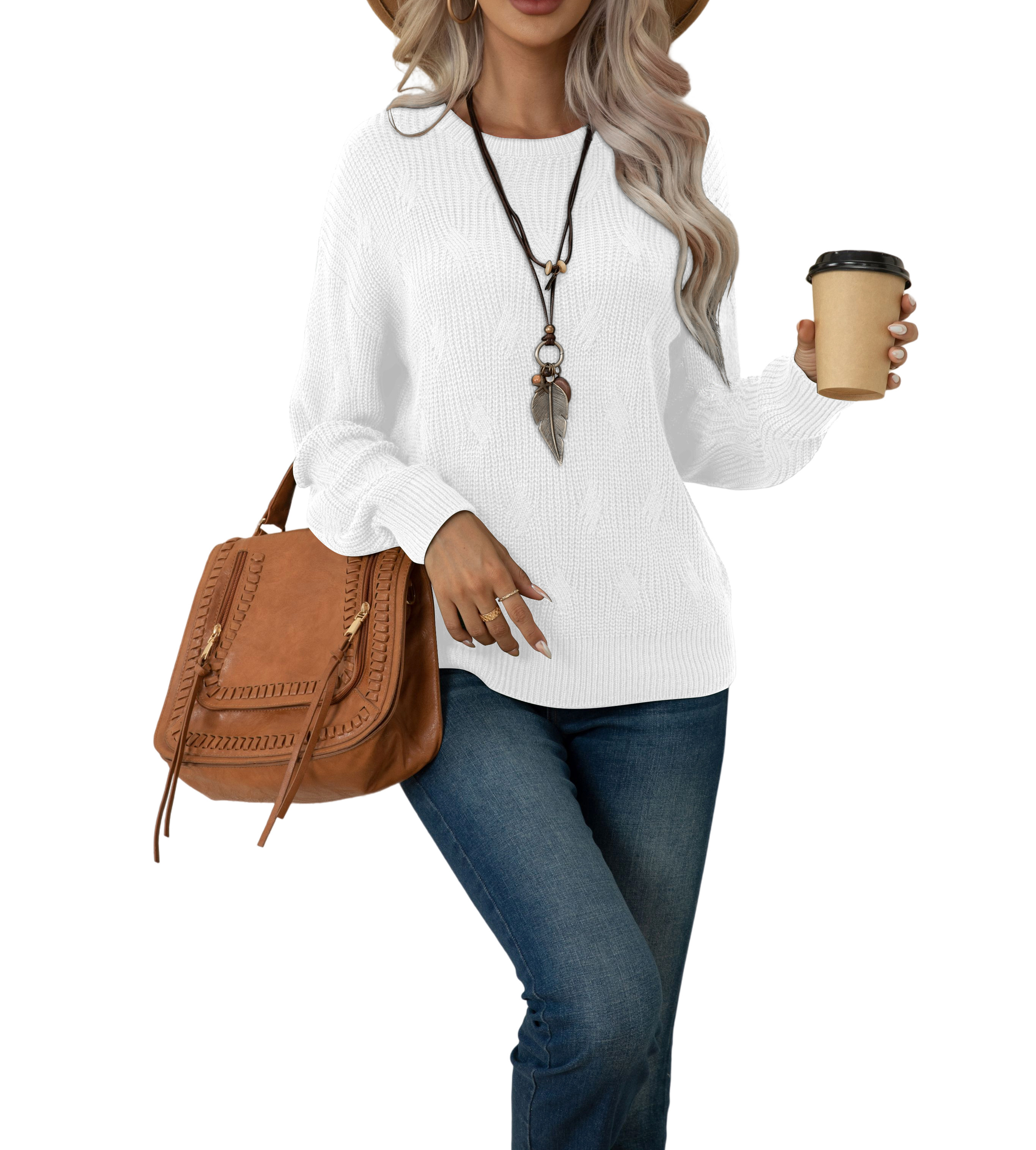 Uvplove Women's Fall Lightweight Sweater Knit Casual Pullovers Sweaters For Women,US Size Medium ... | Walmart (US)