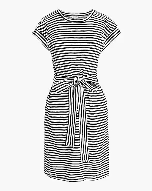 Short-sleeve striped tie-waist T-shirt dress | J.Crew Factory