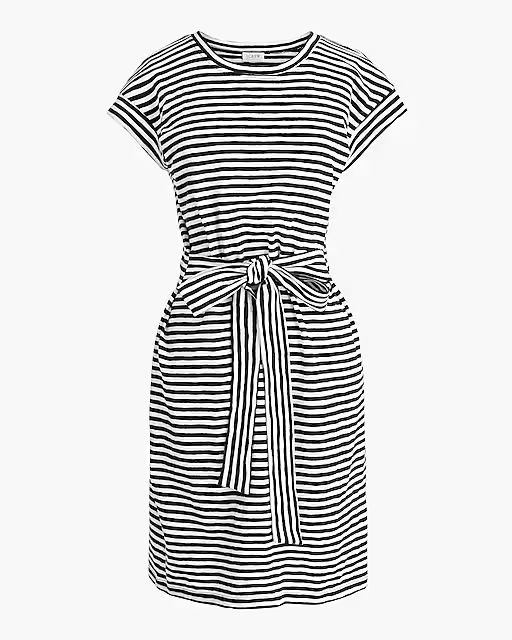 Short-sleeve striped tie-waist T-shirt dress | J.Crew Factory