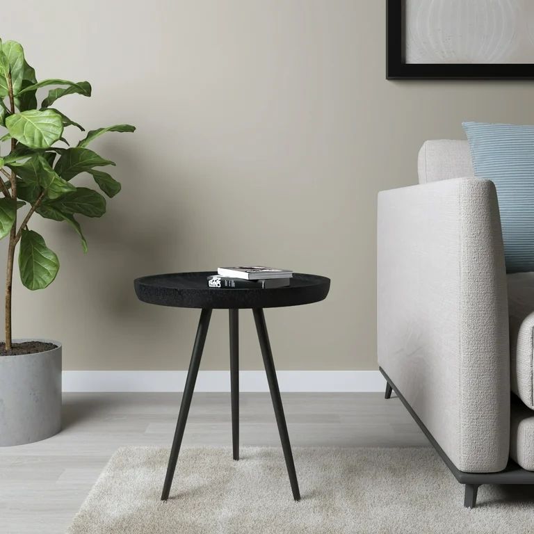 MH London Tri Pin Side Table I Handmade Metal Frame & Natural Mango Wood I 23" x 21" x 21" I Cher... | Walmart (US)