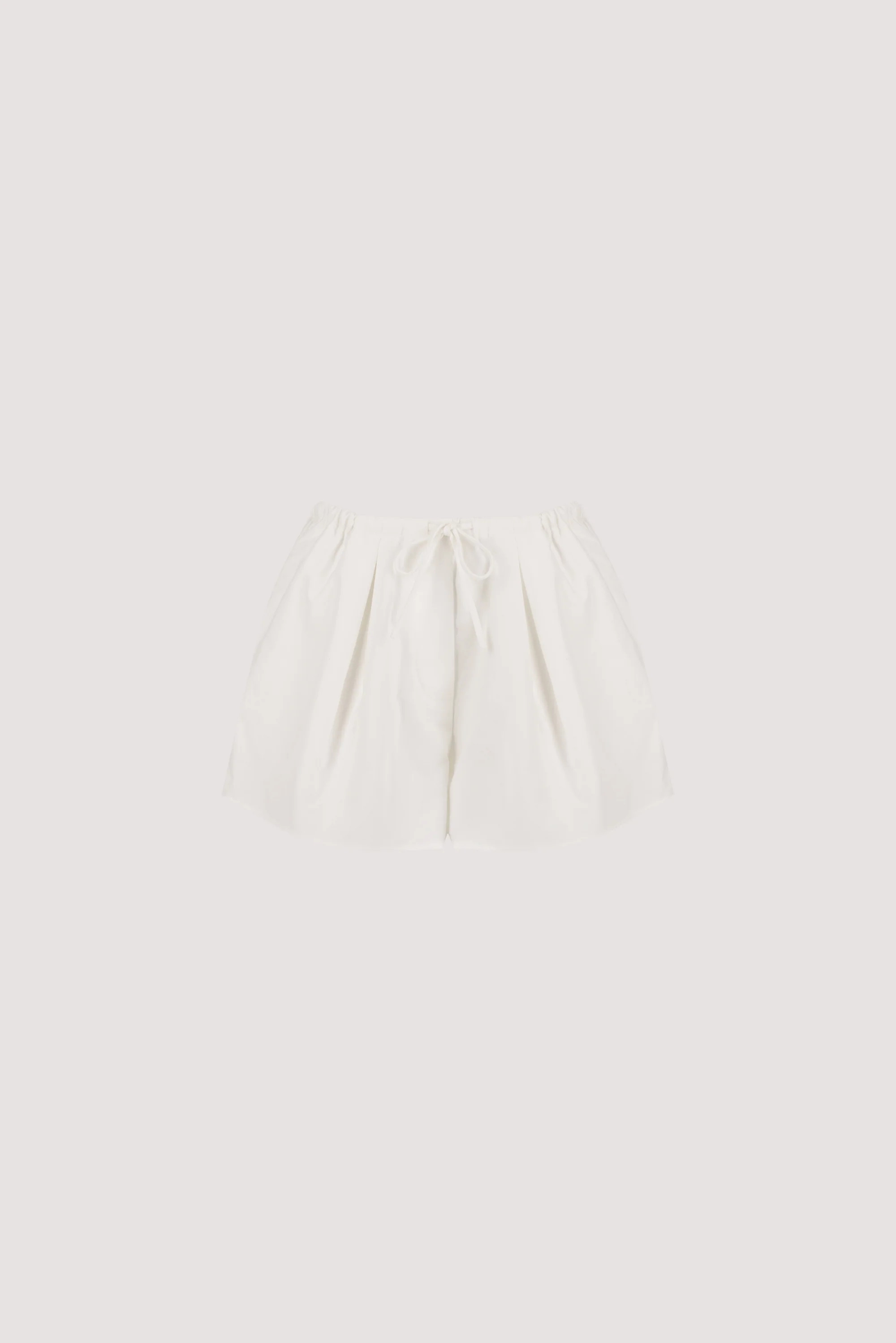 RHEA WHITE COTTON DRAWSTRING SHORT | DISSH