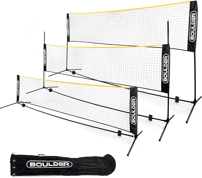 Boulder Badminton Pickleball Net - Height Adjustable Portable Net for Junior Tennis, Kids Volleyb... | Amazon (US)