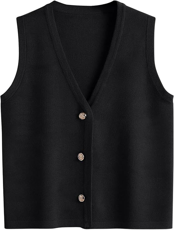 LILLUSORY Vest Tops for Women 2026 Summer Outfits Striped Sweaters Button Up Casual Blouses Jacke... | Amazon (US)