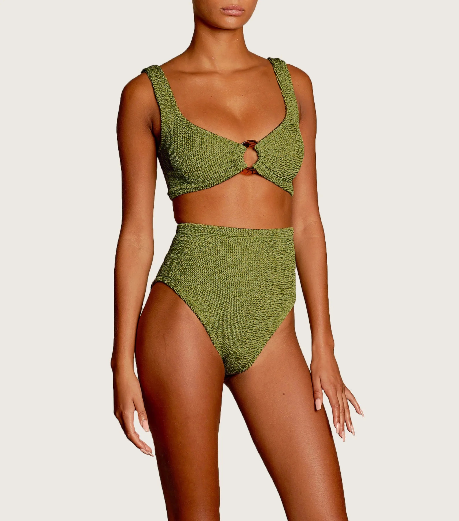 Nadine Bikini - Metallic Moss | HUNZA G