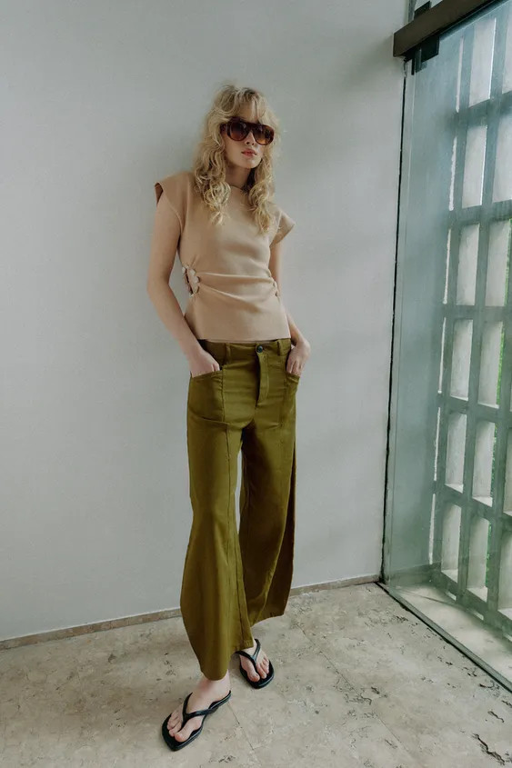 CUT OUT BEADED KNIT TOP | Zara US