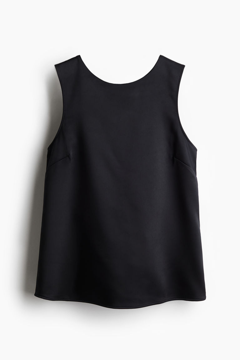 H & M - Top with Bow at Back - Black | H&M (US + CA)