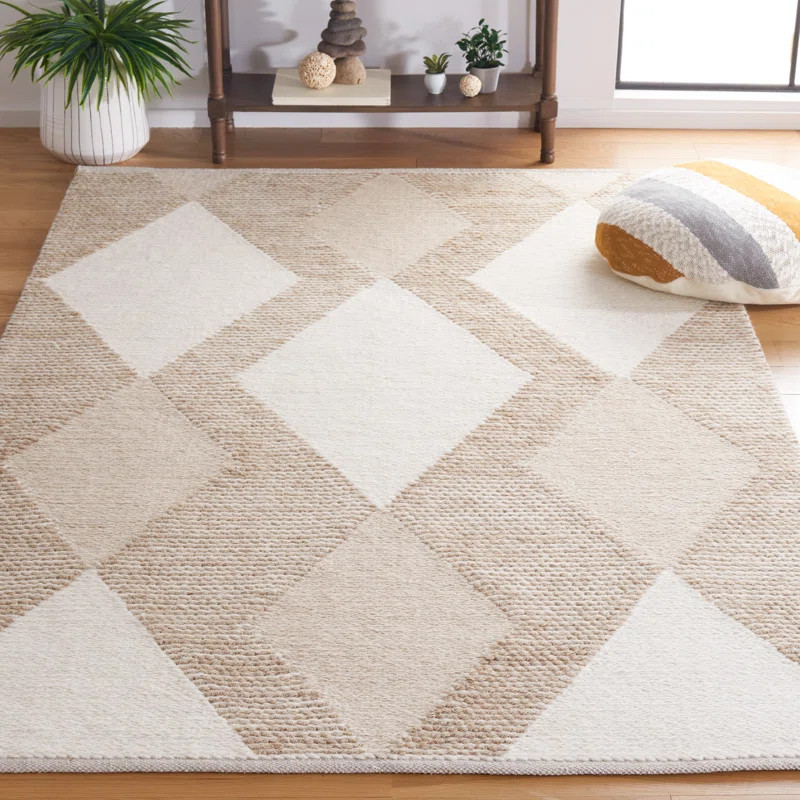 Truex Handmade Handwoven White/Ivory Rug | Wayfair North America
