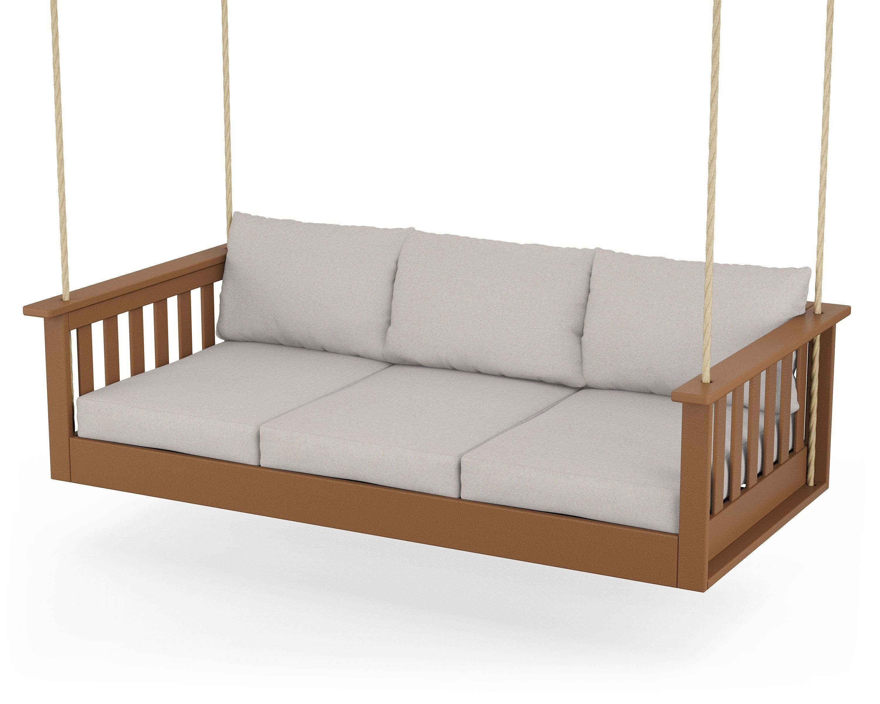 POLYWOOD Vineyard 2 -person Teak / Dune Burlap Outdoor Swing one_size | GNSB3775TE-145999 | Lowe's