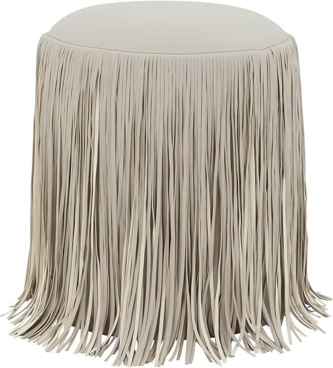 Tov Furniture Shag Me Grey Performance Vegan Leather Ottoman | Amazon (US)