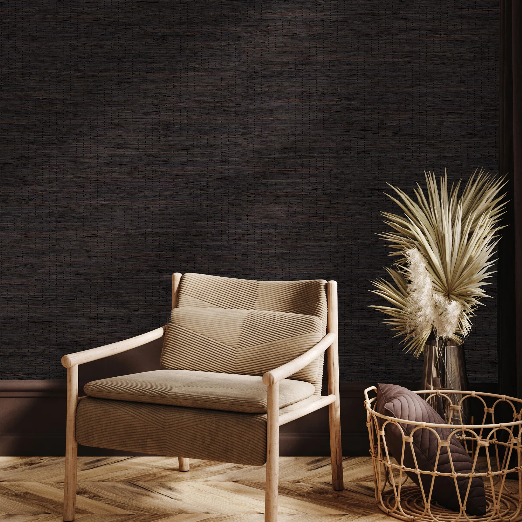 Auburn Raffia Premium Peel & Stick Non-Woven Wallpaper 38.6" X 120" | Wayfair North America