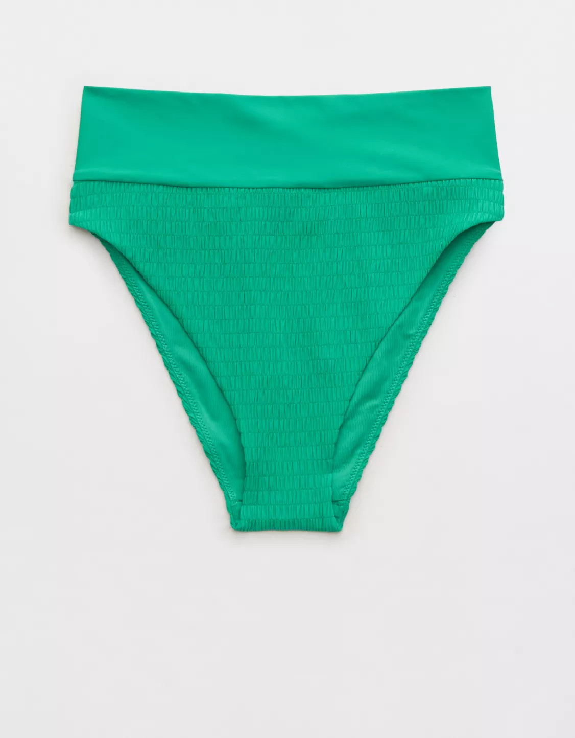 Aerie Smocked High Cut Cheeky Bikini Bottom | Aerie