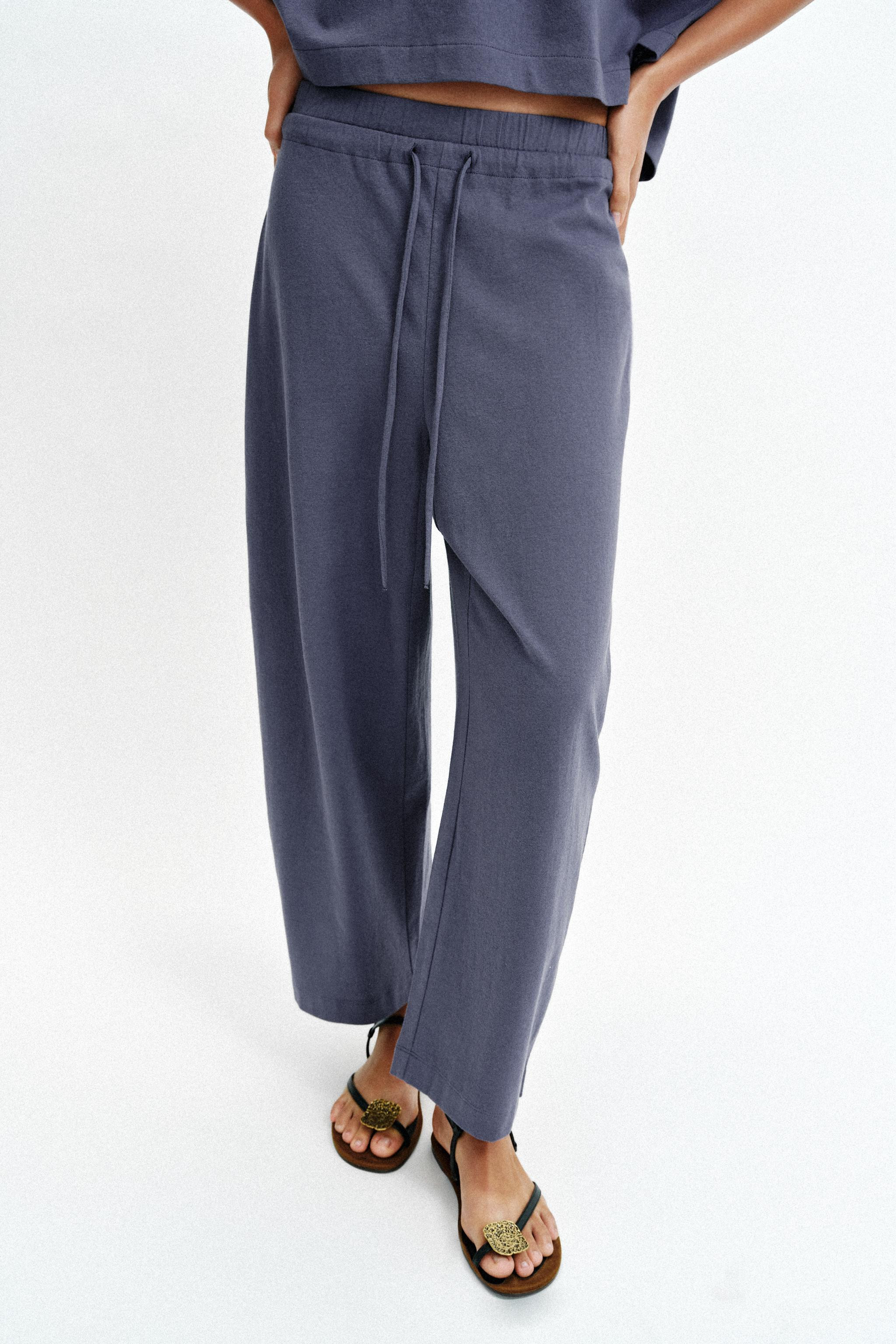 RUSTIC DRAWSTRING TROUSERS | Zara UK