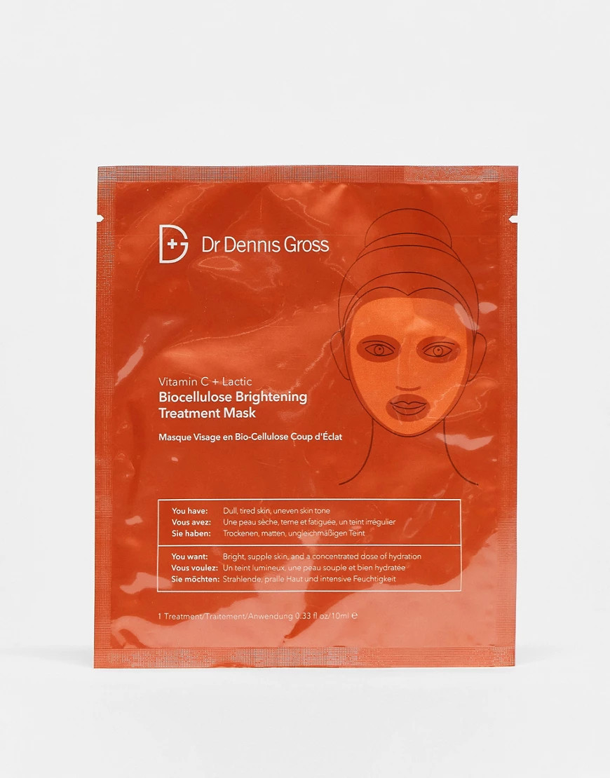 Dr Dennis Gross Vitamin C + Lactic Biocellulose Brightening Treatment Mask-No colour | ASOS (Global)