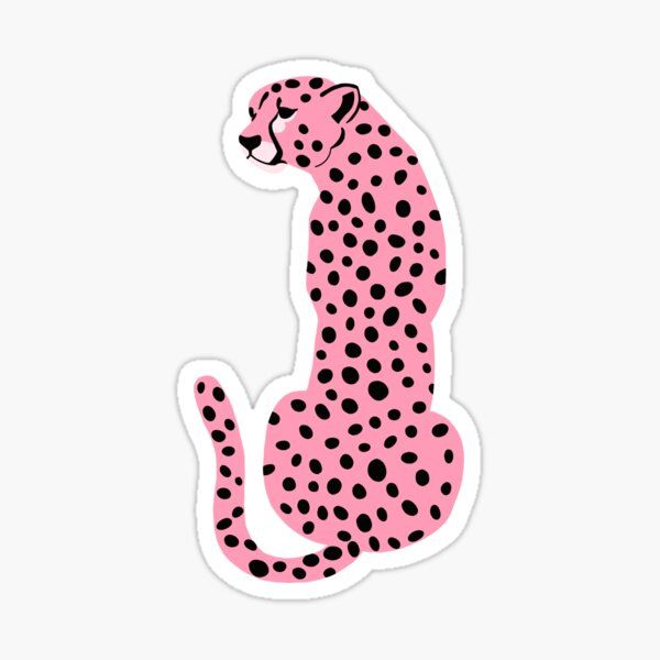 pink cheetah/leopard Sticker | Redbubble (US)
