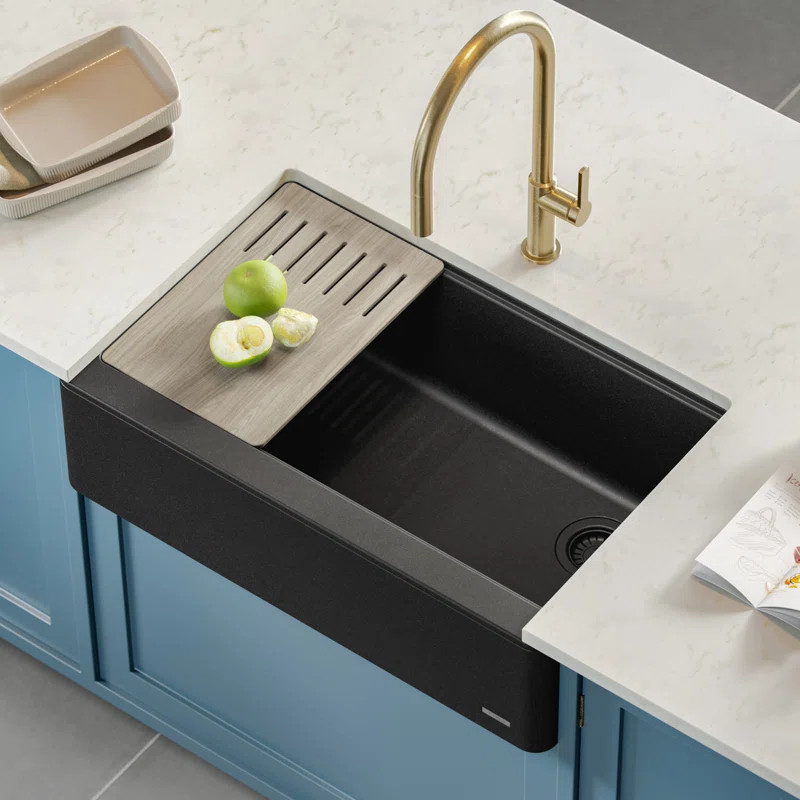 KGF2-30MBL Bellucci Workstation 30" L x 21" W Farmhouse Kitchen Sink | Wayfair North America