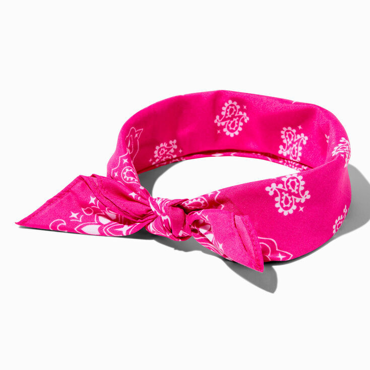 Pink Paisley Bandana Headwrap | Claire's (US)