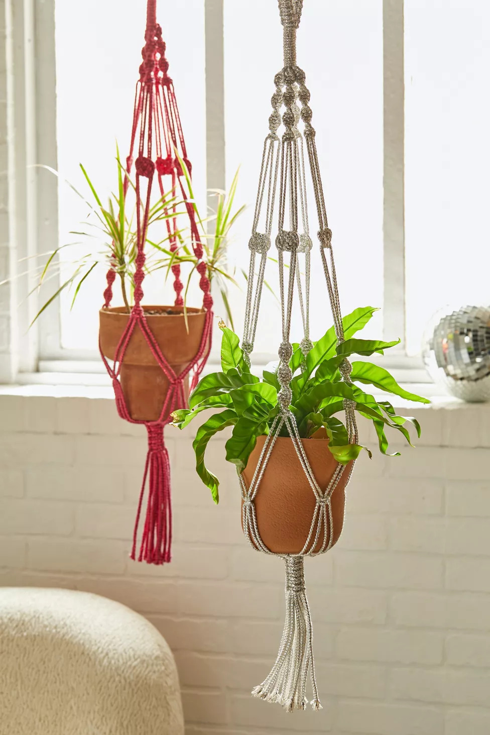 Shiny Macrame Plant Hanger | Urban Outfitters (US and RoW)