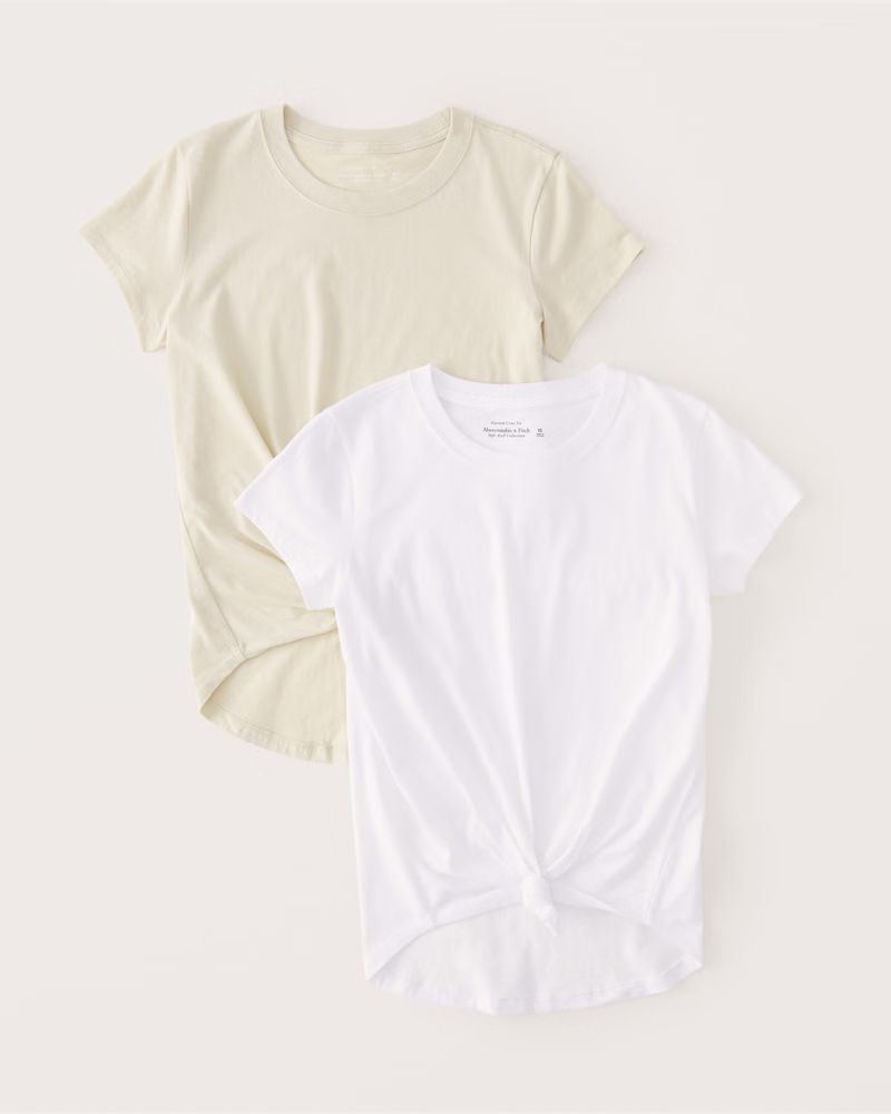 Women's 2-Pack Knotted Crew Tee | Women's Tops | Abercrombie.com | Abercrombie & Fitch (US)