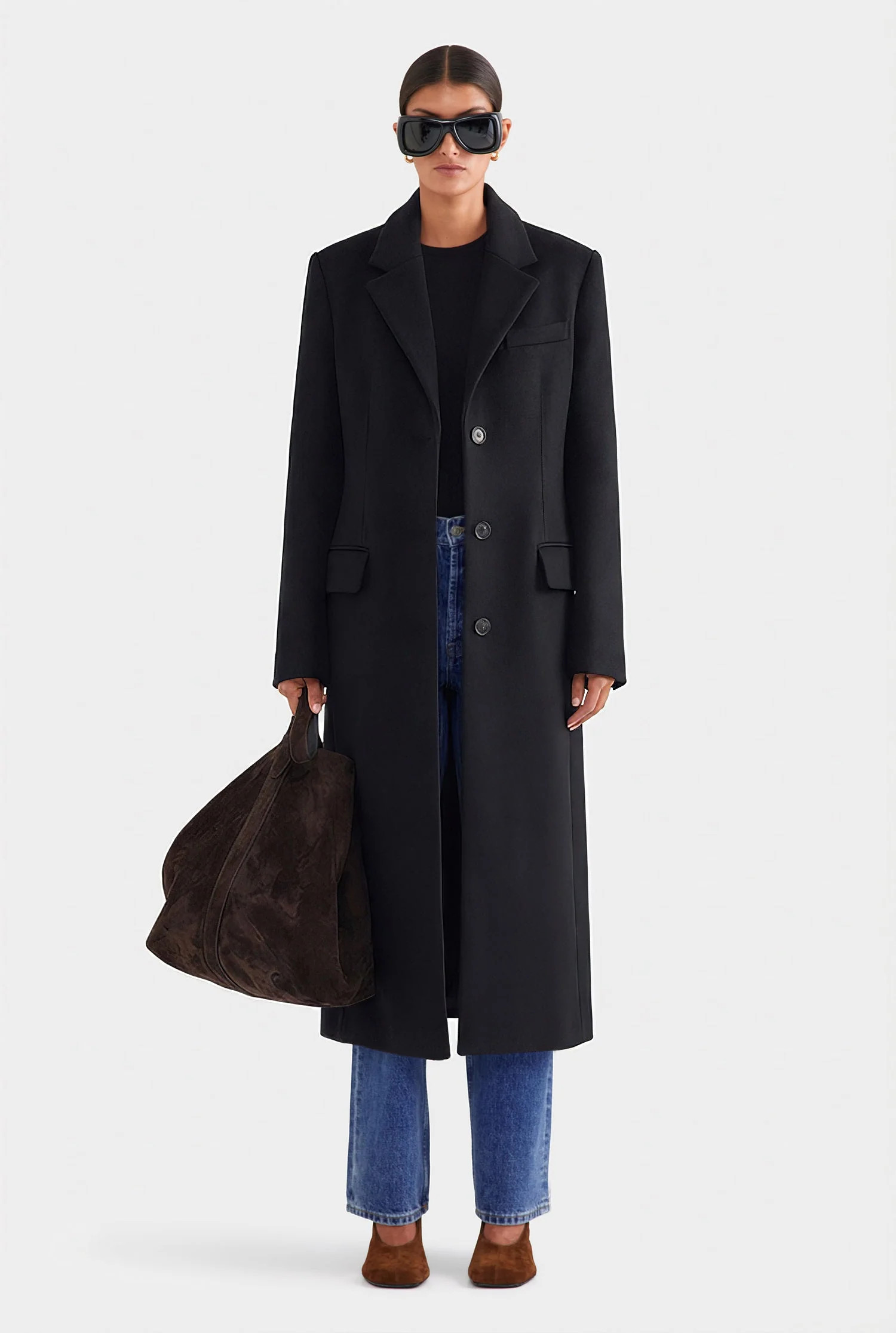 Wool Cashmere Coat Black | Venroy | Venroy AU