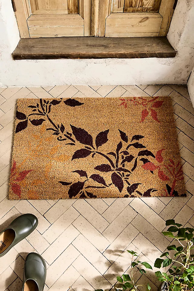 Fall Floral Coir Doormat | Anthropologie (US)