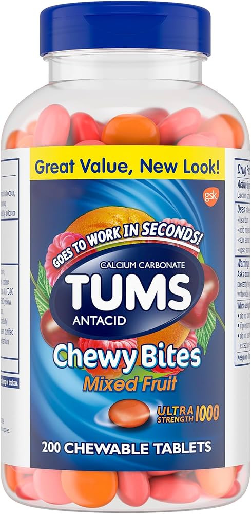 TUMS Chewy Bites Chewable Antacid Tablets for Ultra Strength Heartburn Relief, Great for a Summer... | Amazon (US)