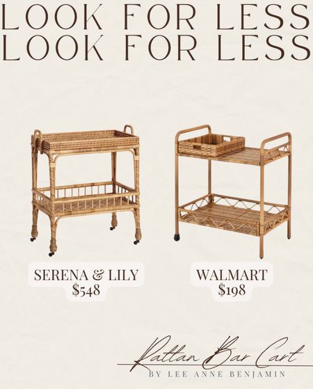 Serena & Lily rattan bar cart look for less! 

Lee Anne Benjamin 🤍

#LTKunder50 #LTKsalealert #LTKhome