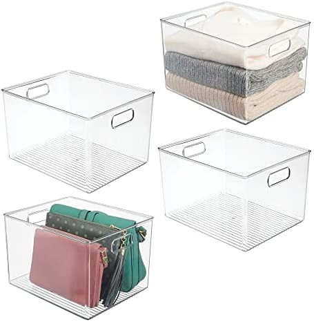 Click for more info about mDesign Plastic Storage Organizer Container Bin, Closet Organization for Hallway, Bedroom, Linen,...