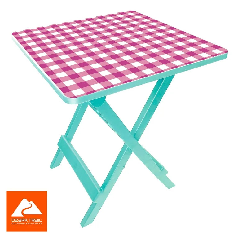Ozark Trail 19-inch Plastic Folding Outdoor Camp Side Table, Vibrant Summer Print | Walmart (US)