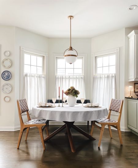 Breakfast nook. Round table. Dining chairs. 

#LTKhome