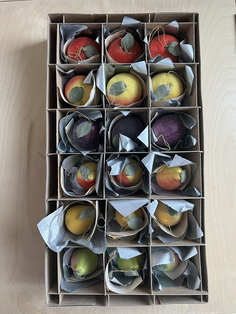 Vintage Smith & Hawken Small Sugared Fruit Christmas Ornaments Set Of 18 NWT | eBay US