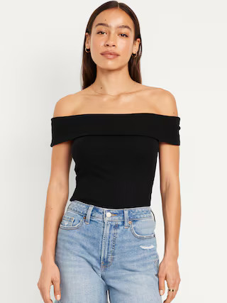 Off-Shoulder Ribbed Top | Old Navy (US)