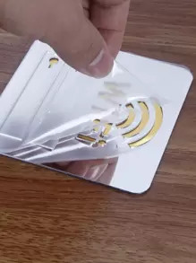 1pc Durable ABS Mirror Wall Sticker,Creative Wifi Detail Wipeable Room Decorating Creative Sticke... | SHEIN