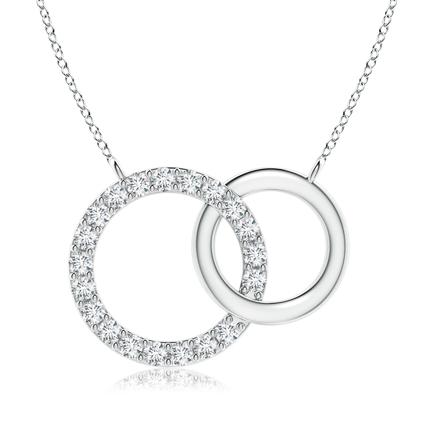 Lab-Grown Interlocking Diamond Circle Necklace | Angara US