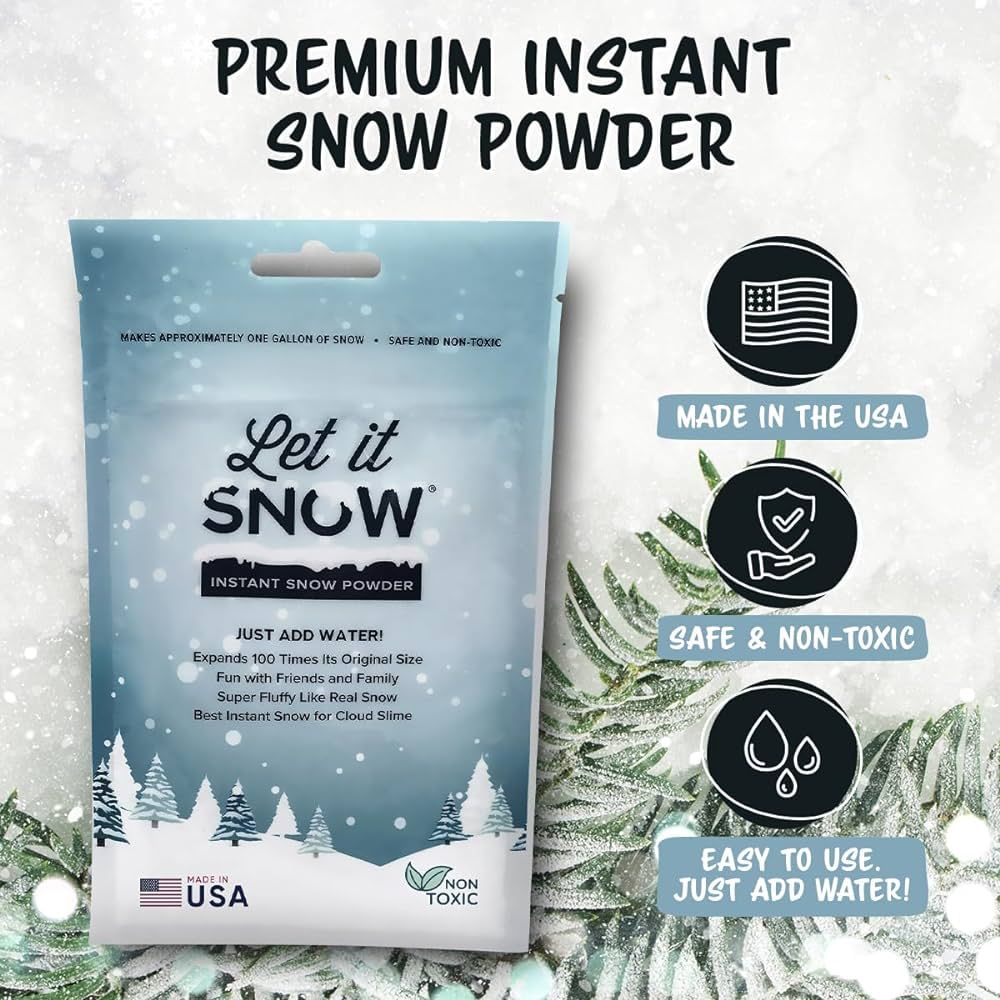 Let it Snow Instant Snow Powder - Made in The USA Premium Fake Artificial Snow - Great for Holiday Snow Decorations and Slime | Amazon (US)