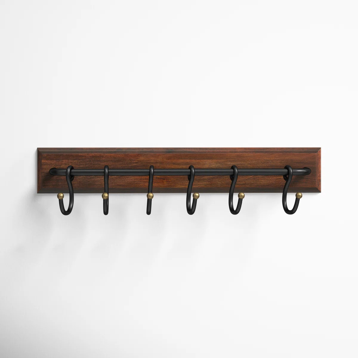 Haverly 6 - Hook Wall Mounted Coat Rack in Brown | Wayfair North America