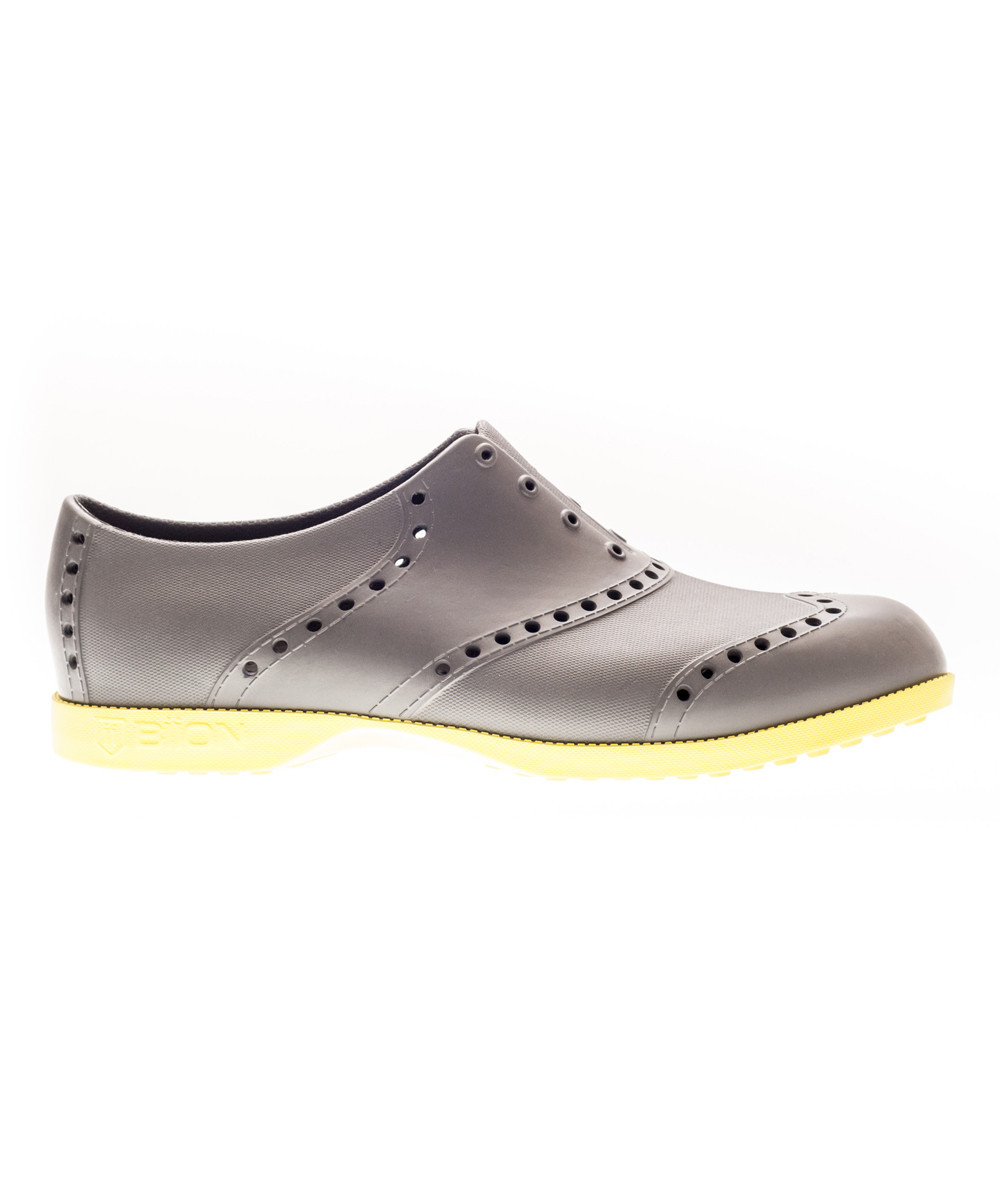 BIION Oxfords GREY - Gray & Neon Green Bright Oxford - Adult | Zulily