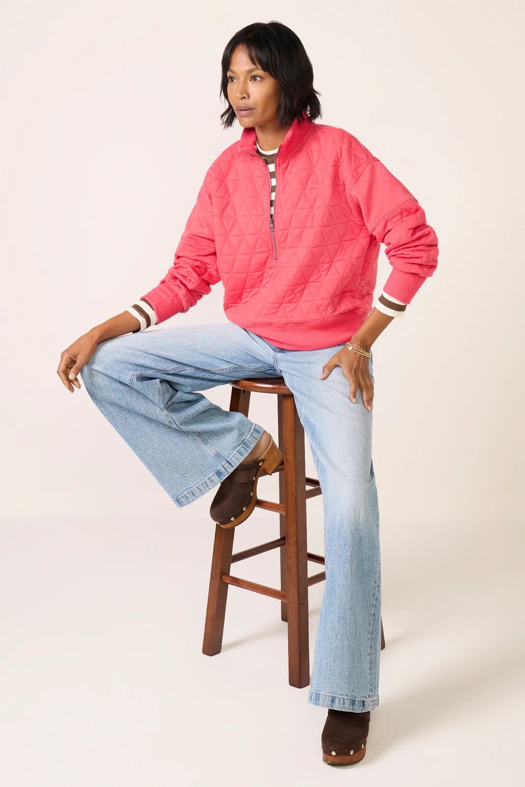 Lindsey Quilted Sweatshirt | Evereve