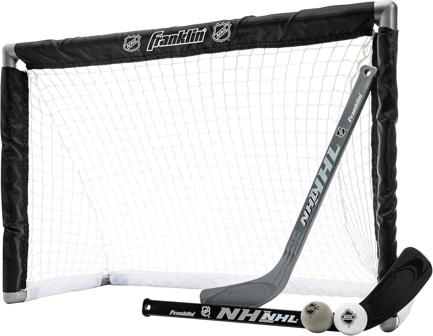 Franklin Sports NHL Youth Mini Hockey Goal + Stick Set - Kids Knee Hockey Goal, Sticks + Foam Min... | Amazon (US)