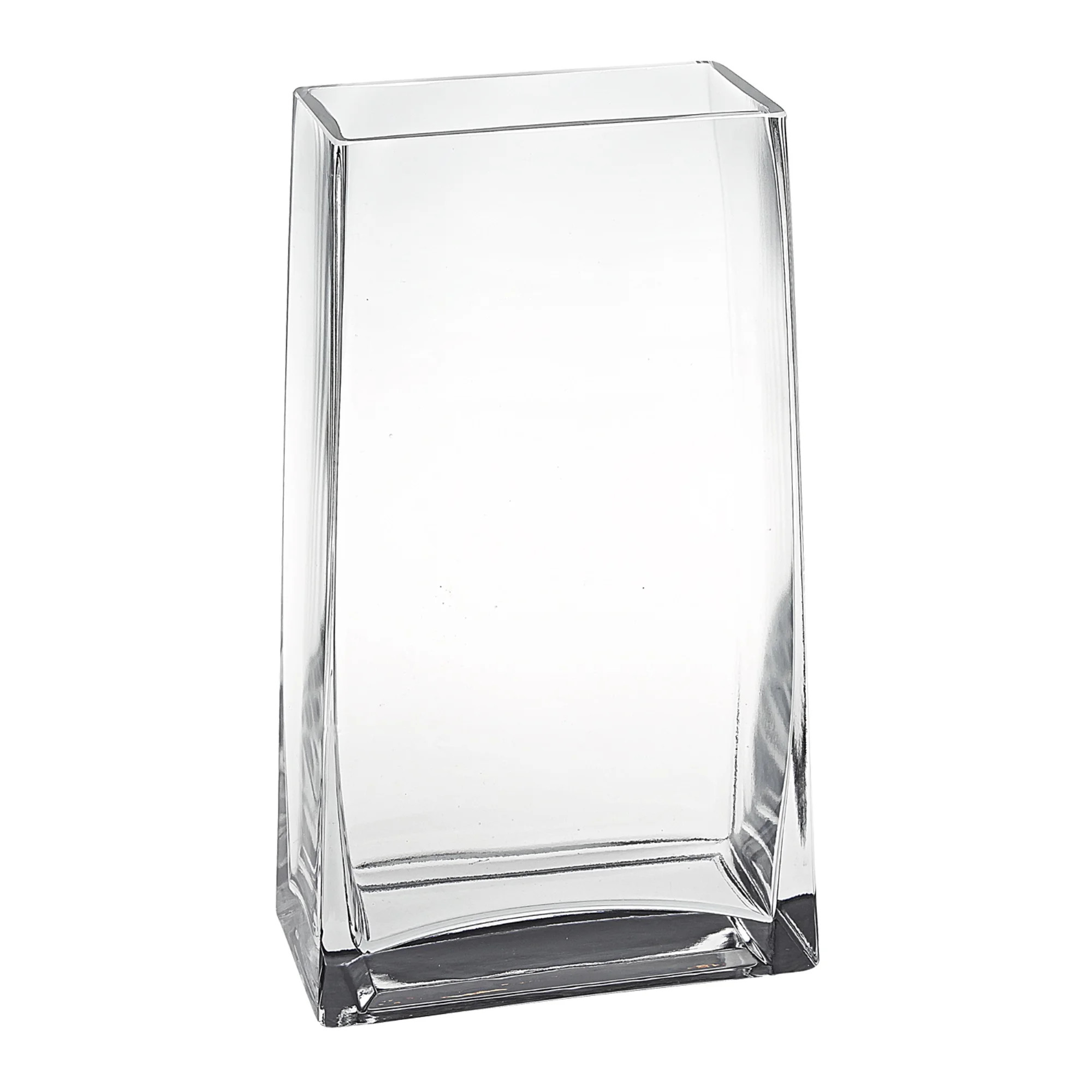 7" Clear Glass Rectangle Handmade Vase - Walmart.com | Walmart (US)