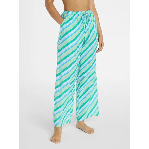 No Boundaries Wide Leg Pants Bikini Coverup, Women's XXS-XXL | Walmart (US)