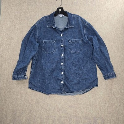 Old Navy Womens Denim Long Sleeve Button-Up Shirt Size L | eBay US